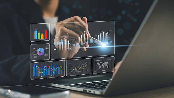 istock A hand analyzing interactive financial and marketing charts on a digital dashboard, showcasing business strategy, data reports, and statistics. 2254243617