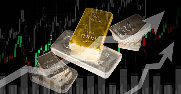 istock Precious metals with bars going upward showing the trend for new year 2254247051