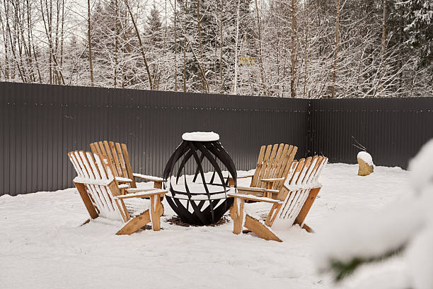 istock Intimate outdoor setting featuring warm embers and tranquil ambiance 2254248511