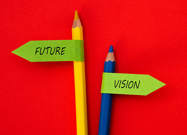 istock Pencils holding future vision concept signs on red background 2254248614