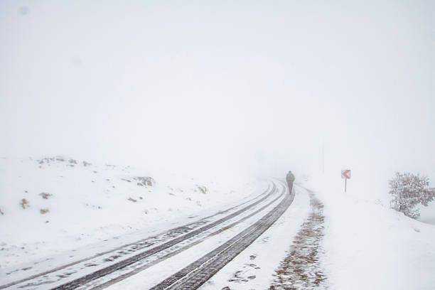 Karaman, December 12, 2016 : People Walking in the Snow