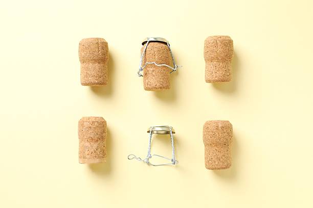 istock Champagne corks on color background 2254254395