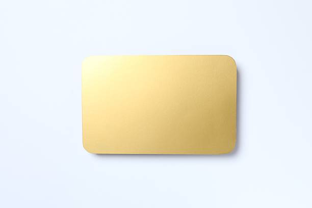 istock Golden paper card on white background 2254255877