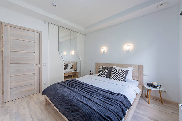 istock Modern Minimalist Bedroom with Stylish Decor and Cozy Atmosphere 2254255952