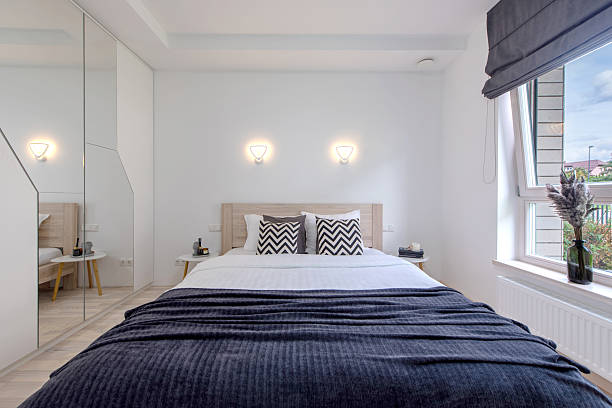 istock Modern Minimalist Bedroom with Stylish Decor and Cozy Atmosphere 2254256092