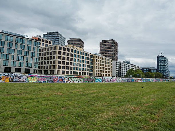 Berlin, Germany - august 3 2025: East Side Gallery With Modern Berlin Architecture, Urban Landscape and Historic Wall - Germany.