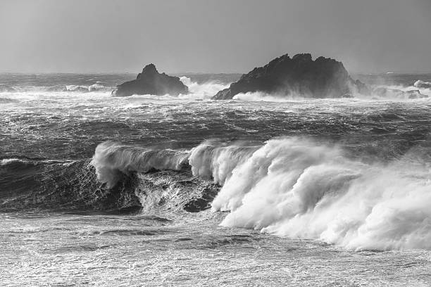The rocks are The Brisons and it's on the north Cornwall coast