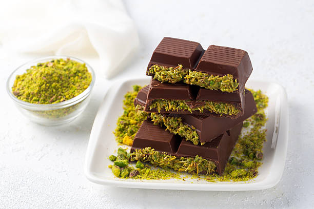 istock Dubai chocolate, milk chocolate filled with pistachio paste and kunefe 2254280053