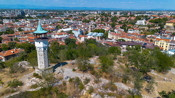 istock Clock tower on Sahat Tepe hill in Plovdiv, Bulgaria 2254283317