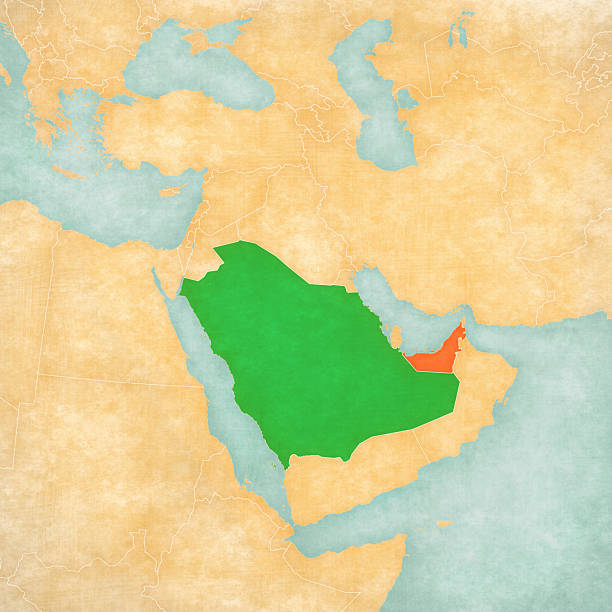 istock Map of Middle East - Saudi Arabia and United Arab Emirates 2254284479