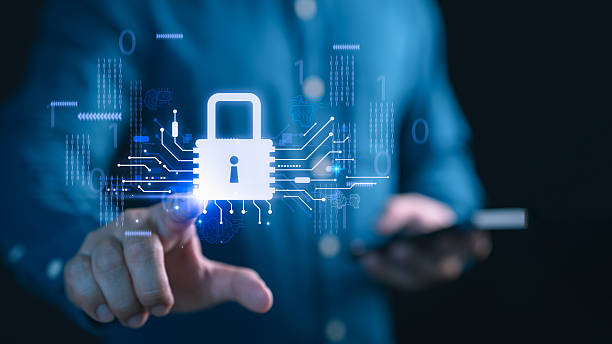istock Man touching digital padlock hologram with smartphone in hand, symbolizing cybersecurity, data protection, encryption, online privacy, secure access and information technology security. 2254293745