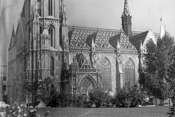 Historic black-and-white photograph of St. Stephen’s Cathedral in Vienna, Austria, circa 1969. The Gothic cathedral, recognizable by its patterned tiled roof, is one of Vienna’s most iconic landmarks and a symbol of the city’s cultural and religious heritage. St. Stephen’s Cathedral, Innere Stadt (1st District), Vienna, Austria