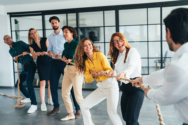 istock Office Team Tug-of-War Challenge 2254296625