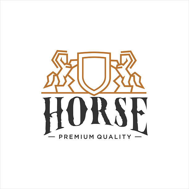 Elegant King Horse With Shield Stylish Graphic Design