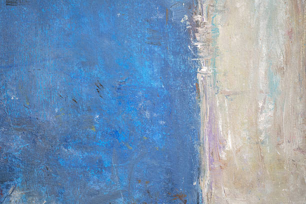 istock Abstract white gray and blue color hand painted canvas background 2254309263
