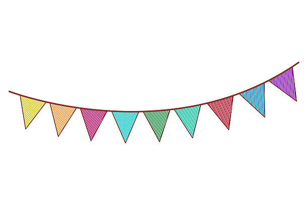 istock Cartoon Colorful Triangle Party Bunting Banner 2254309576