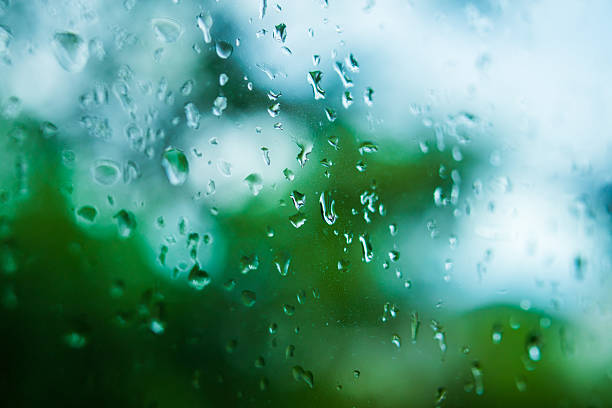 istock Rain water drops on window glass background 2254311774