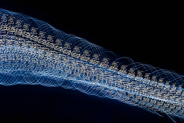 Conceptual image of information super highway on black background
