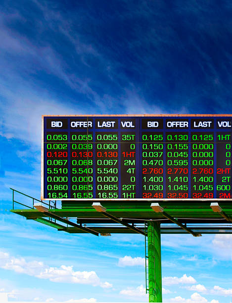 istock Highway billboard  with stock market information 2254314491