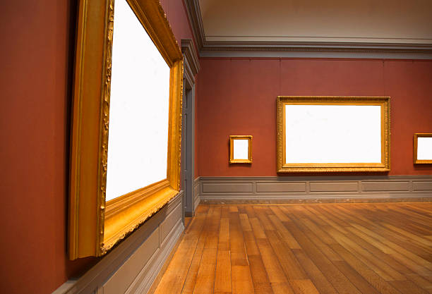 istock Blank picture frames hanging on the walls 2254314496