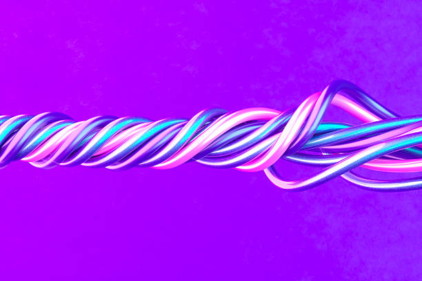 A digitally generated image featuring twisted ropes and paracords, symbolizing strength, resilience and durability. This vibrant design represents teamwork, endurance and reliability, making it ideal for adventure, survival gear and strong connection themes.
