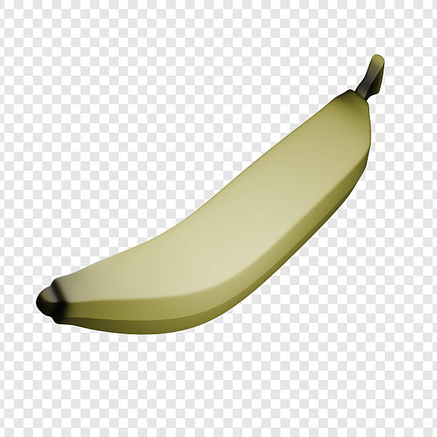 One open ripe banana on brown background. Top view