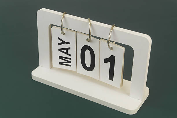 istock May 1 on calendar on blue background 2254322160