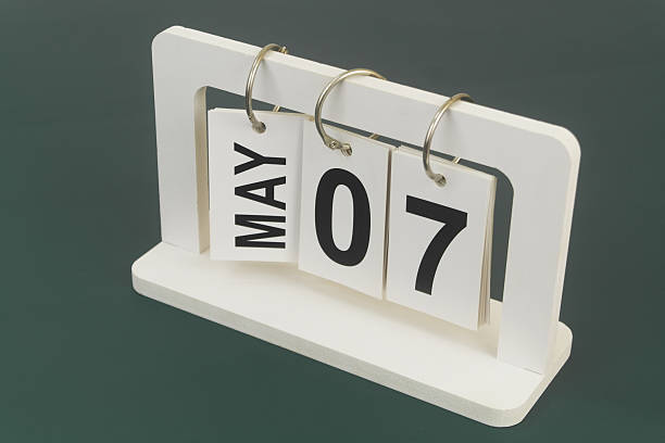 istock May 7 on calendar on blue background 2254322173