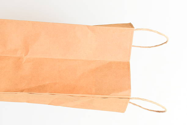 Brown paper bag mockup, blank recyclable sack