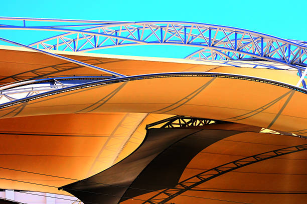 blue and grey roof with a blue sky