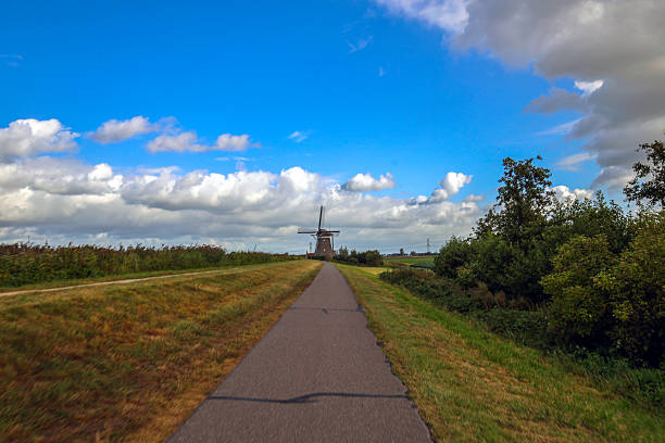 Bicycle paths troughout the Tweemanspolder in Zevenhuizen in the Netherlands