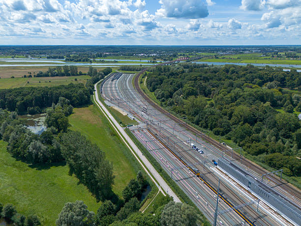 Large ProRail marshalling yard near the Hanzeboog in Zwolle