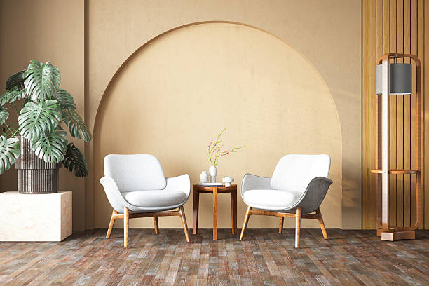 A lot of chairs on a white background. -3d render
