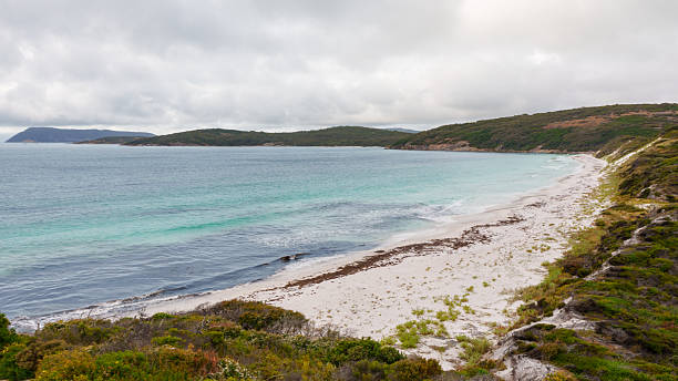 istock Coastal bay with white sand and turquoise water 2254338348