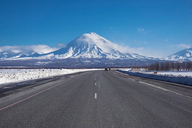 istock Road and view to Koryaksky Volcano in Kamchatka 2254338436