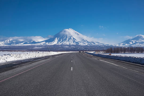 istock Road and view to Koryaksky Volcano in Kamchatka 2254338443