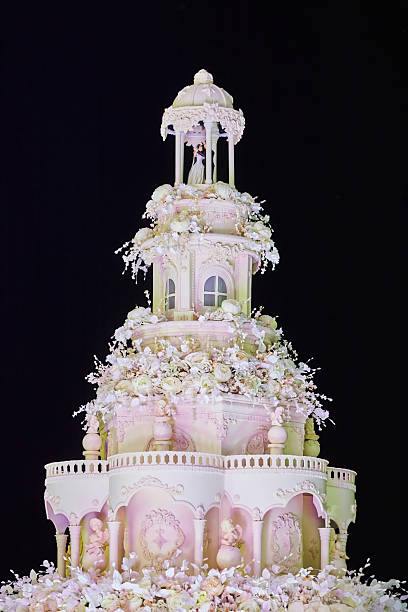 istock Wedding cake, white and pink tones 2254338967