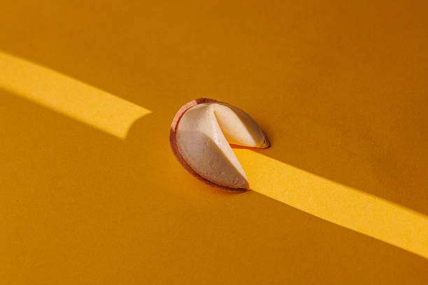 Fortune cookie with white paper.