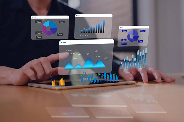 istock Business analytics dashboard on tablet with growth charts, financial performance metrics, data visualization and digital strategy concept 2254341442