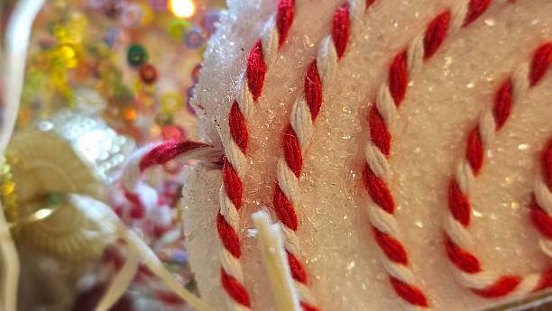 istock Colorful Christmas Ornament with Sequins Close Up 2254344030