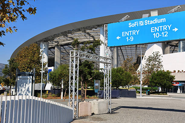 Inglewood, California – October 24, 2025: SoFi Stadium Entry,  iconic sports and entertainment venue at 1001 Stadium Dr, Inglewood, in the Los Angeles metropolitan area