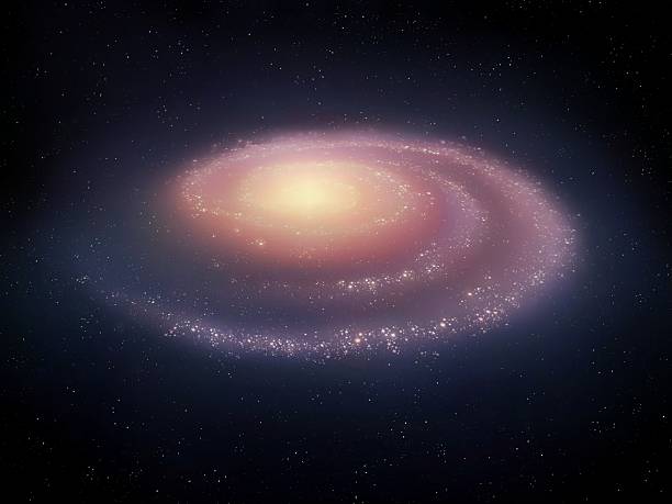 Bright galaxy with many stars. Beautiful spiral galaxy in space. Galactic arms in the universe.