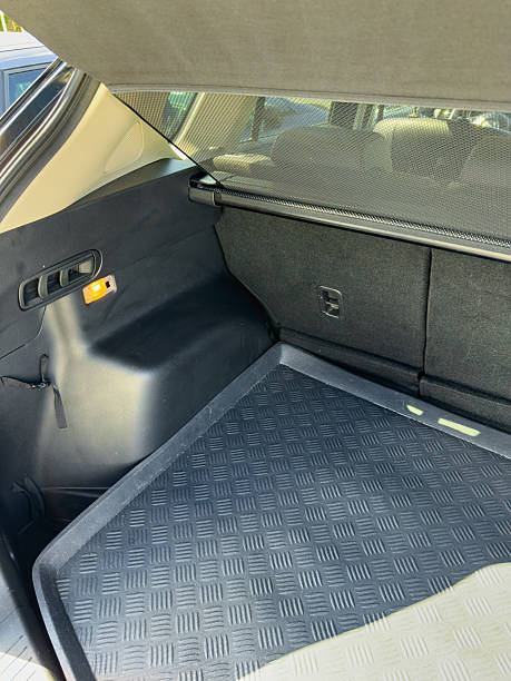 istock Storage space in a vehicle trunk with a rubber mat, showcasing practical design for organization and mobility 2254352525