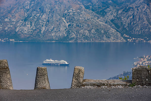 view on a cruise ship in Kotor Bay in Montenegro