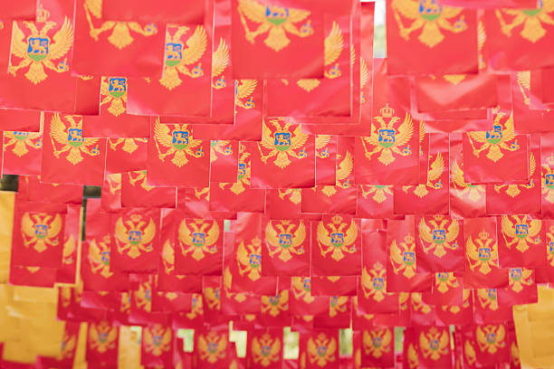 small flags with the flag of Montenegro
