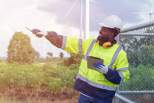 istock Black engineers are working to examine the operation of natural energy systems such as wind turbines and electric power. 2254353785