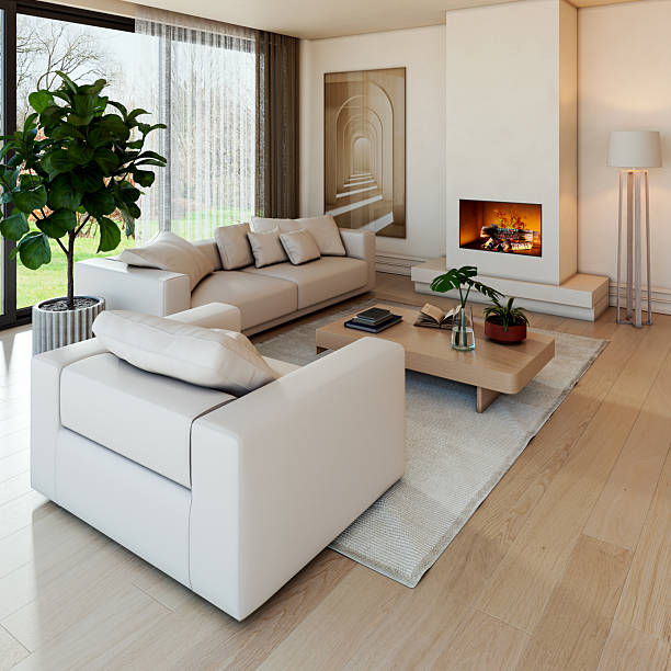 istock Large luxury modern bright interiors Living room mockup illustration 3D rendering image 2254354783