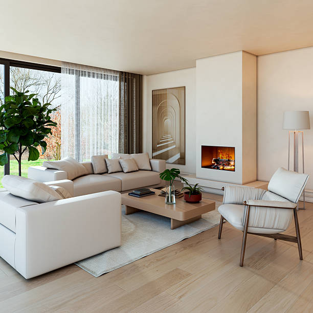 istock Large luxury modern bright interiors Living room mockup illustration 3D rendering image 2254354784
