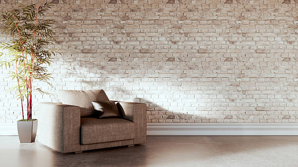 istock Large luxury modern bright interiors Living room mockup illustration 3D rendering image 2254355130