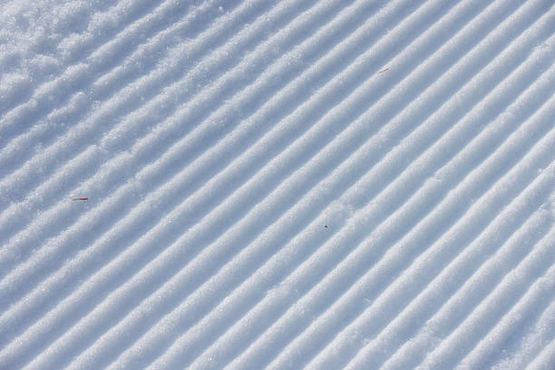 traces of a prepared ski slope